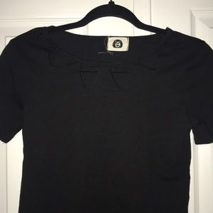 NWOT UO Black T-Shirt with Cut-Out Detailing